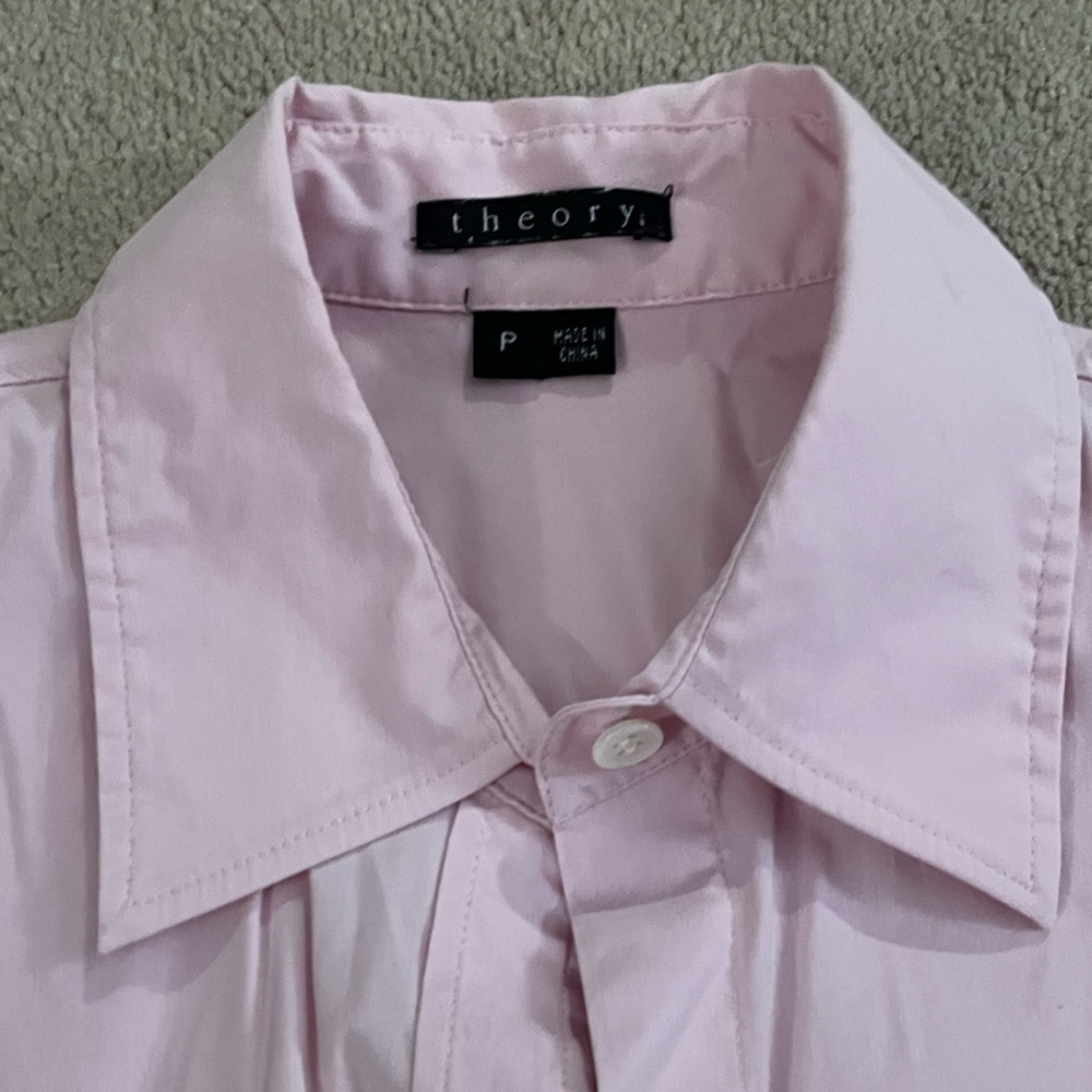 Theory Light Pink Button Down Collared Shirt - image 2